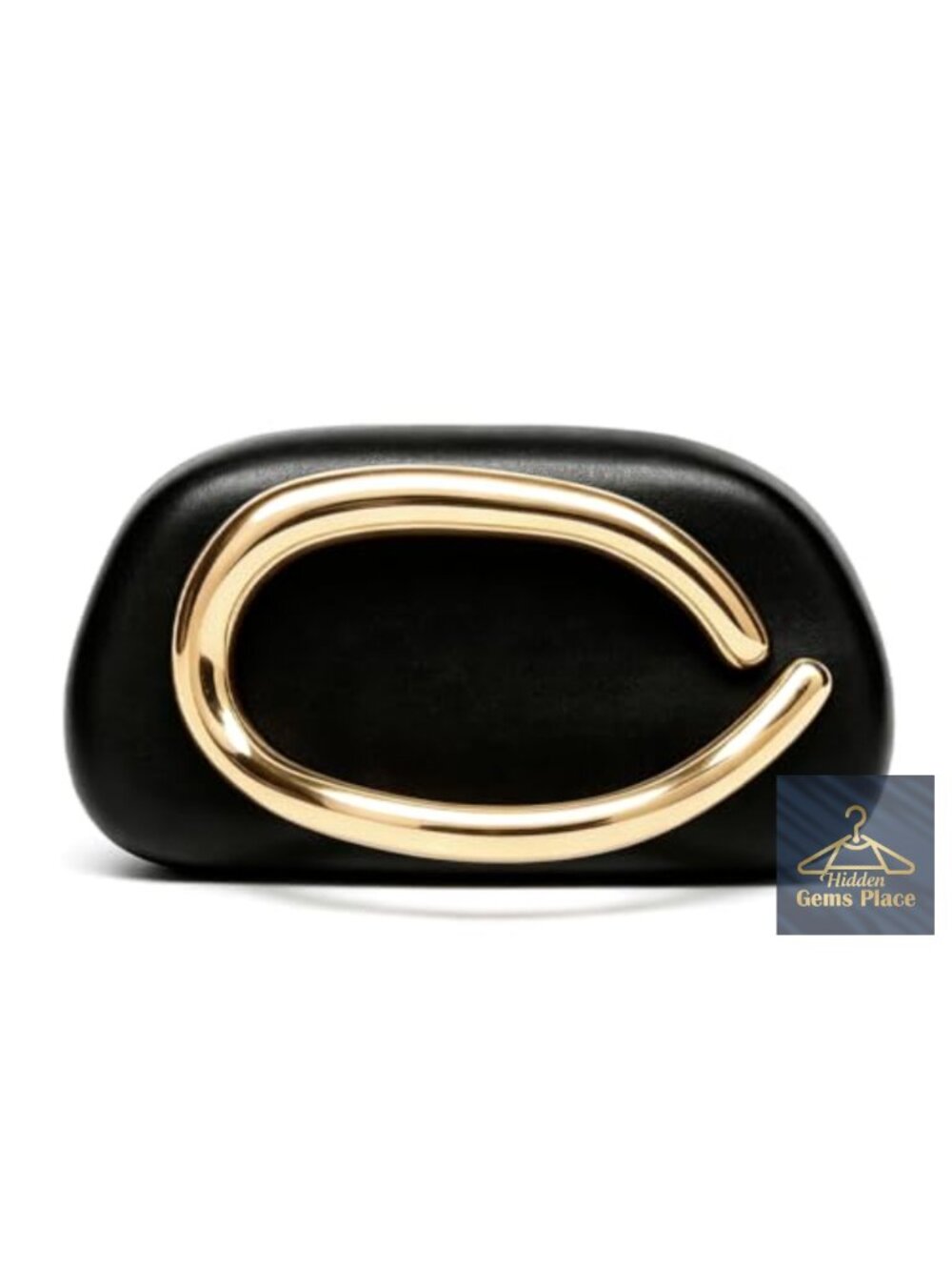 Faux Leather Clutch Purse with Metal Handlebars Evening Bag for Wedding Party